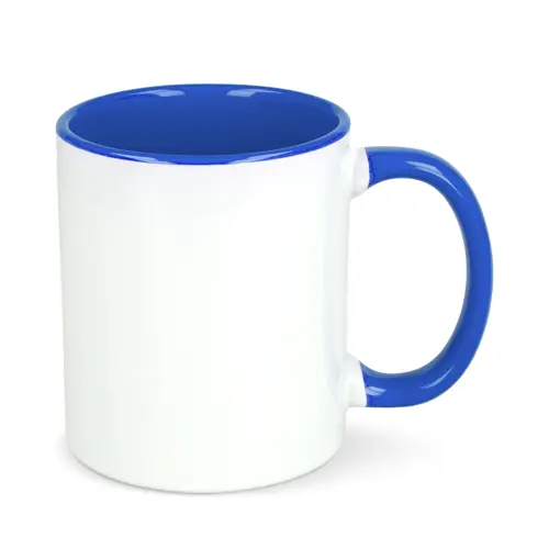 Tazza in ceramica bianca da 300ml con interno e manico colorati