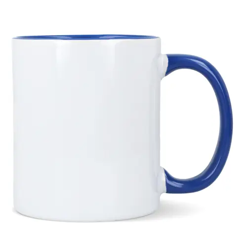 Tazza in ceramica bianca da 300ml con interno e manico colorati