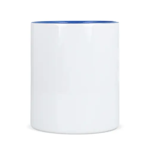 Tazza in ceramica bianca da 300ml con interno e manico colorati