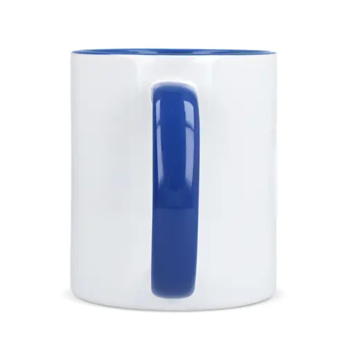 Tazza in ceramica bianca da 300ml con interno e manico colorati