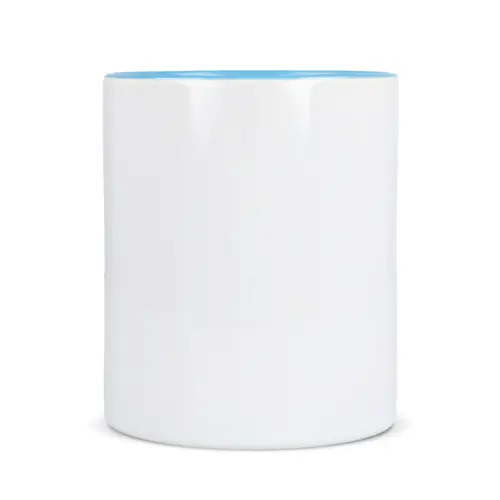 Tazza in ceramica bianca da 300ml con interno e manico colorati