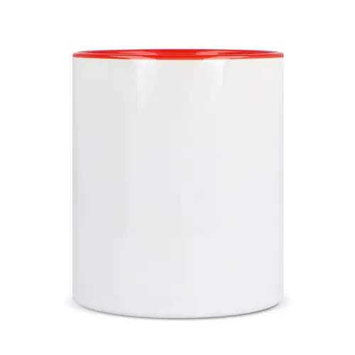 Tazza in ceramica bianca da 300ml con interno e manico colorati