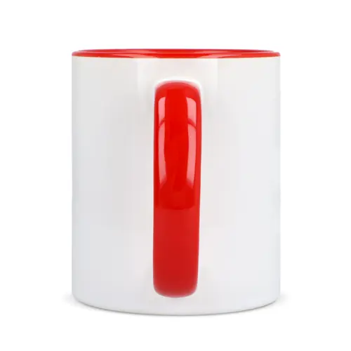Tazza in ceramica bianca da 300ml con interno e manico colorati
