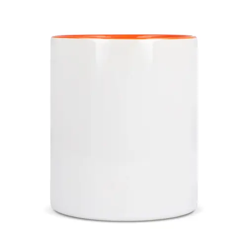 Tazza in ceramica bianca da 300ml con interno e manico colorati