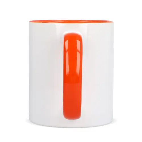 Tazza in ceramica bianca da 300ml con interno e manico colorati
