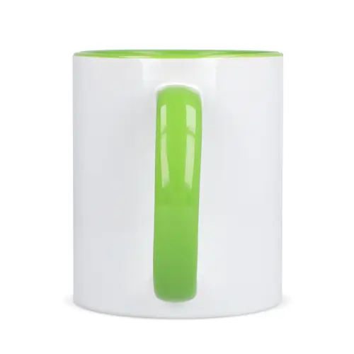 Tazza in ceramica bianca da 300ml con interno e manico colorati