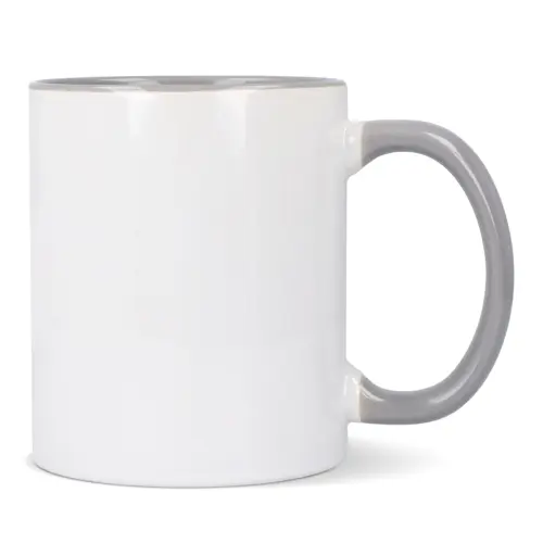 Tazza in ceramica bianca da 300ml con interno e manico colorati