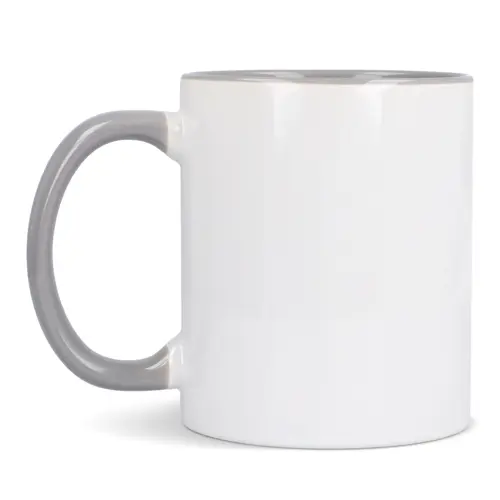 Tazza in ceramica bianca da 300ml con interno e manico colorati