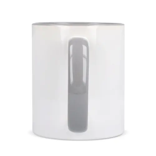 Tazza in ceramica bianca da 300ml con interno e manico colorati