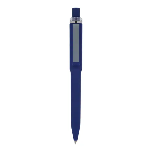 Penna dal design unico in ABS con finitura soft touch e refill blu