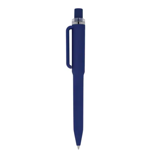 Penna dal design unico in ABS con finitura soft touch e refill blu