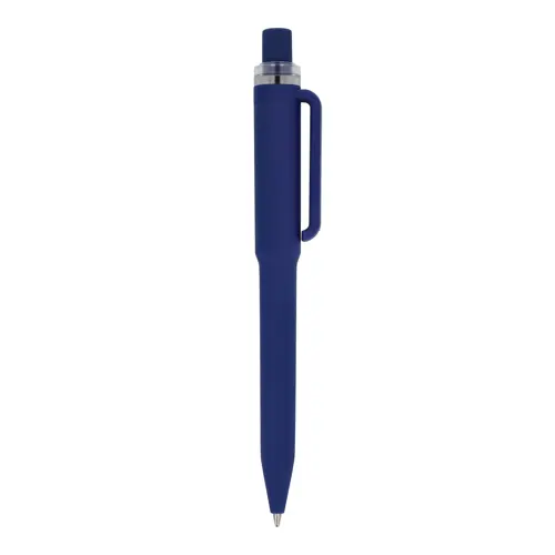 Penna dal design unico in ABS con finitura soft touch e refill blu