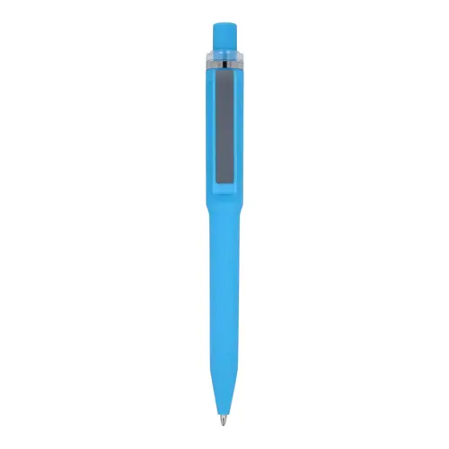 Penna dal design unico in ABS con finitura soft touch e refill blu