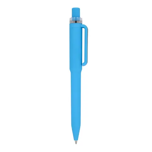 Penna dal design unico in ABS con finitura soft touch e refill blu