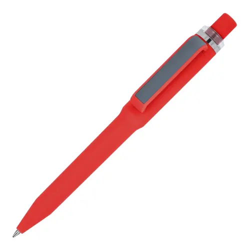 Penna dal design unico in ABS con finitura soft touch e refill blu