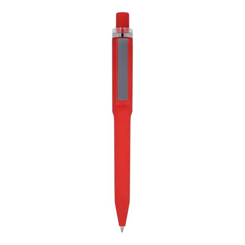 Penna dal design unico in ABS con finitura soft touch e refill blu