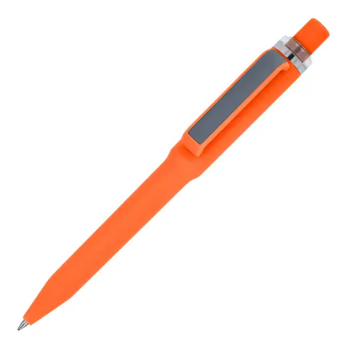 Penna dal design unico in ABS con finitura soft touch e refill blu