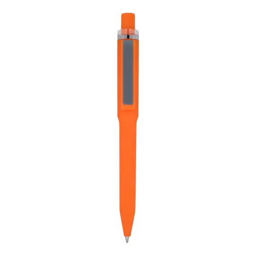 Penna dal design unico in ABS con finitura soft touch e refill blu