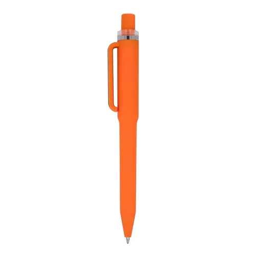 Penna dal design unico in ABS con finitura soft touch e refill blu