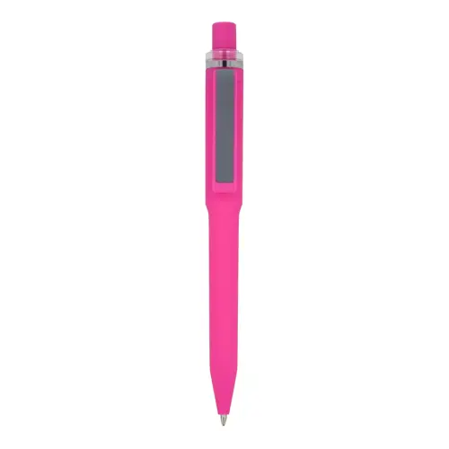 Penna dal design unico in ABS con finitura soft touch e refill blu