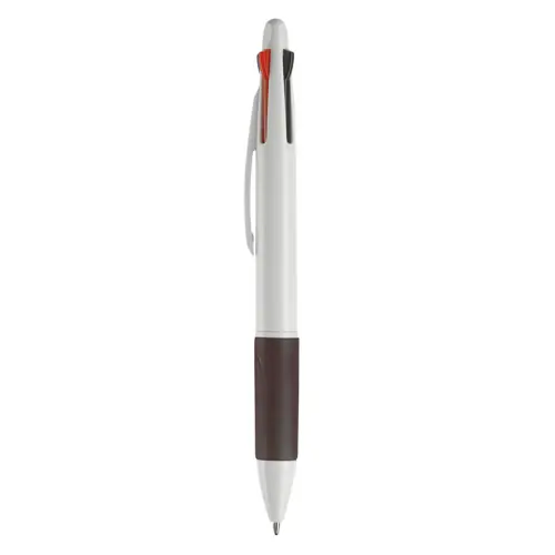 Penna a sfera in plastica disponibile in vari colori con 4 refill nero rosso blu e verde