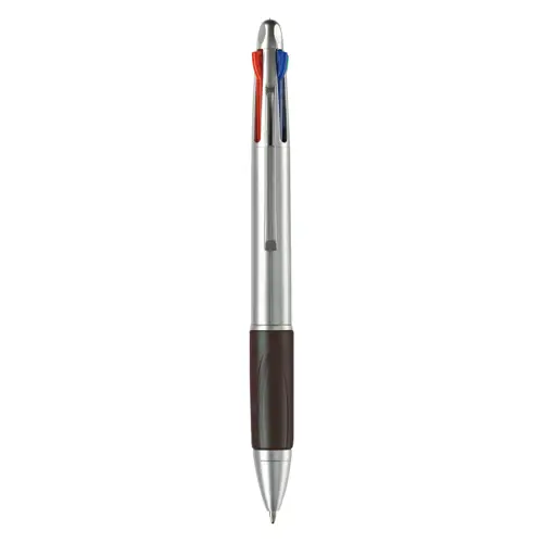 Penna a sfera in plastica disponibile in vari colori con 4 refill nero rosso blu e verde