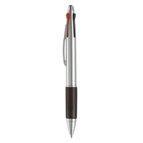 Penna a sfera in plastica disponibile in vari colori con 4 refill nero rosso blu e verde