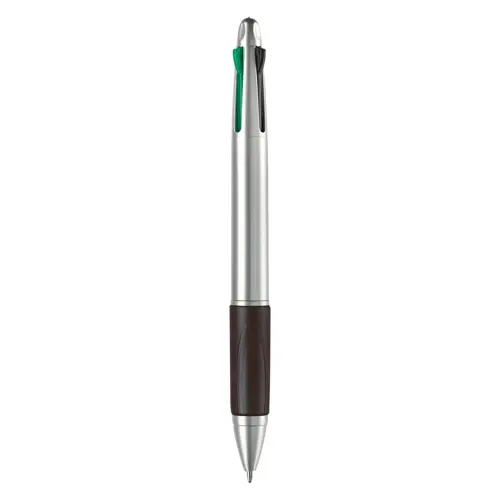 Penna a sfera in plastica disponibile in vari colori con 4 refill nero rosso blu e verde