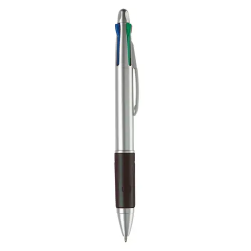 Penna a sfera in plastica disponibile in vari colori con 4 refill nero rosso blu e verde