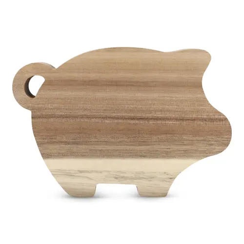 Salvadanaio in legno naturale a forma di maialino