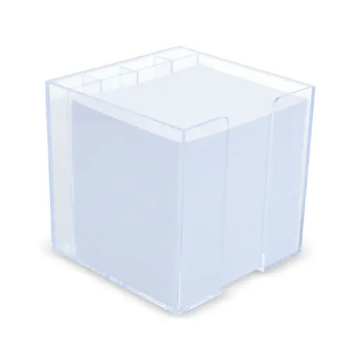 Blocco di carta in vassoio a cubo con portapenne 10x10x10 cm
