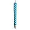 Penna a scatto in plastica con rivestimento a rete gommato e refill blu