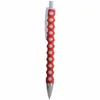 Penna a scatto in plastica con rivestimento a rete gommato e refill blu