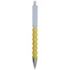 Penna a scatto in plastica con rivestimento a rete gommato e refill blu