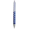 Penna a scatto in plastica con rivestimento a rete gommato e refill blu