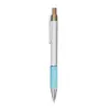 Penna a scatto in alluminio con impugnatura effetto vellutato e refill nero