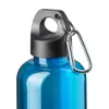 Bottiglia trasparente in RPET con moschettone da 580ml