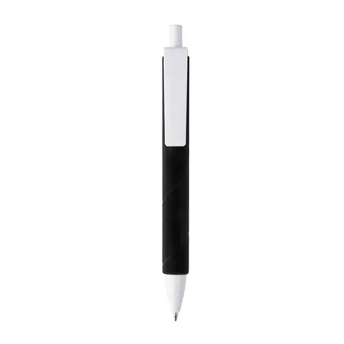 Penna a scatto in plastica con fusto effetto vellutato e refill nero