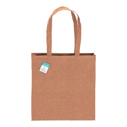 Shopper in cotone riciclato con manici lunghi e soffietto da 190gr 38x42cm