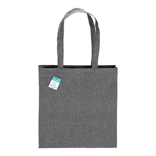 Shopper in cotone riciclato con manici lunghi e soffietto da 190gr 38x42cm