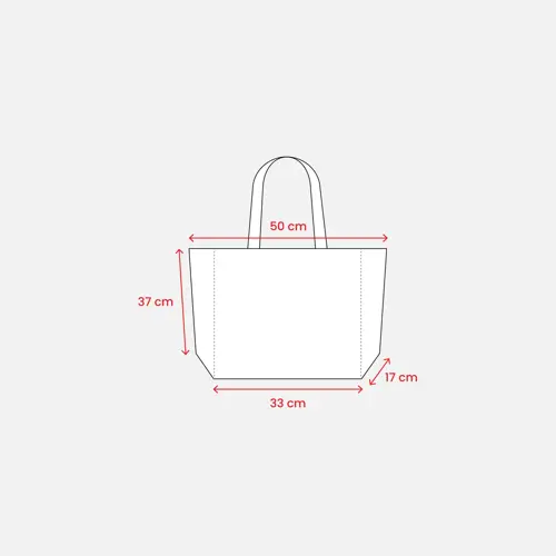Shopper con soffietto in cotone riciclato 280 gr e manici lunghi 50x17x37cm