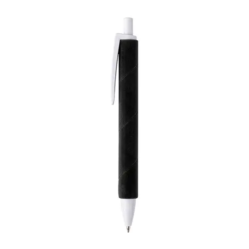Penna a scatto in plastica con fusto effetto vellutato e refill nero