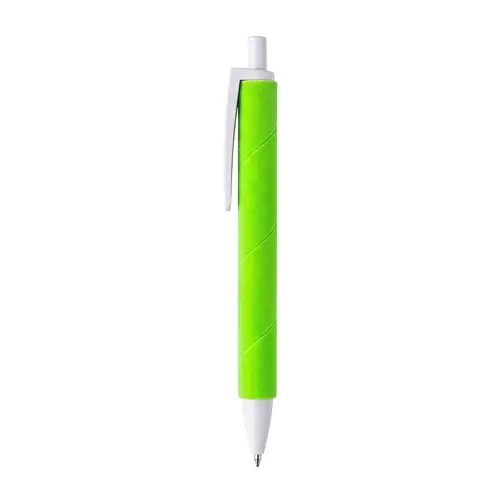 Penna a scatto in plastica con fusto effetto vellutato e refill nero