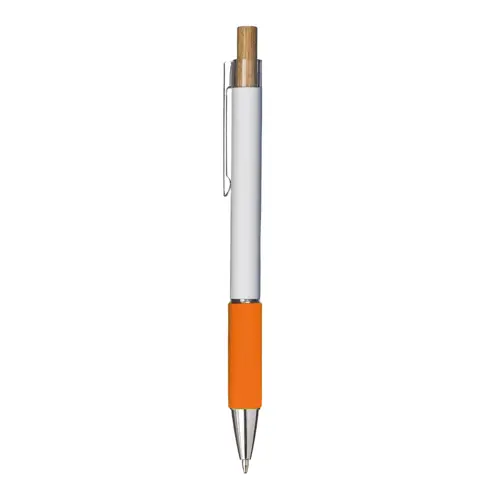 Penna a scatto in alluminio con impugnatura effetto vellutato e refill nero