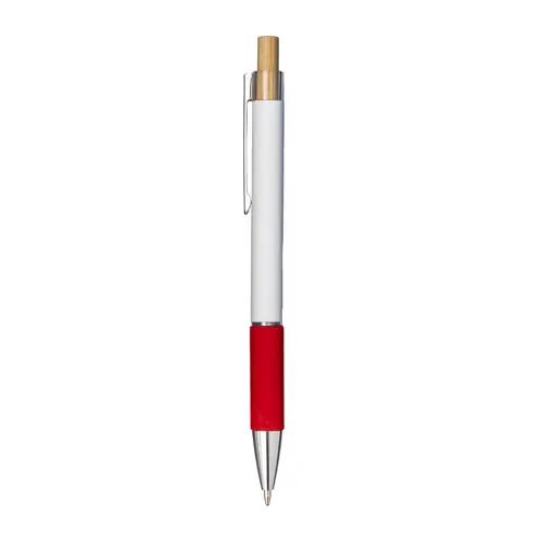 Penna a scatto in alluminio con impugnatura effetto vellutato e refill nero