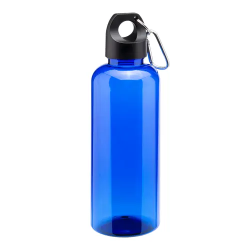 Bottiglia trasparente in RPET con moschettone da 580ml