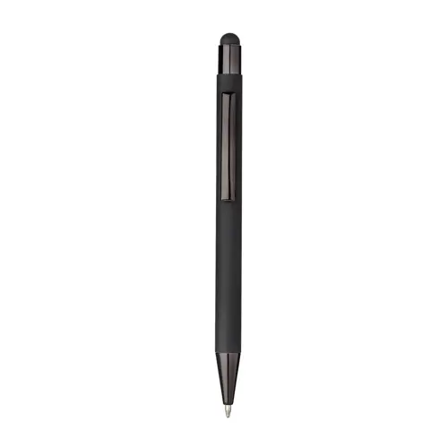 Penna con touch in alluminio in tinta con effetto gommato 