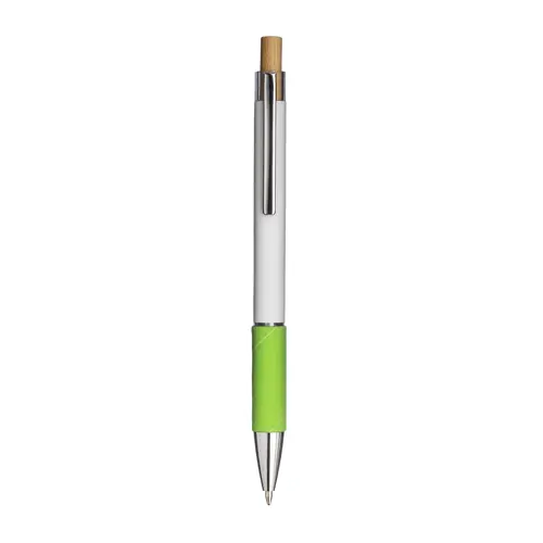 Penna a scatto in alluminio con impugnatura effetto vellutato e refill nero