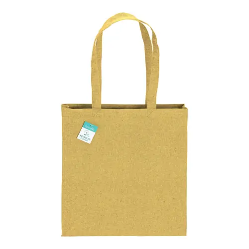 Shopper in cotone riciclato con manici lunghi e soffietto da 190gr 38x42cm