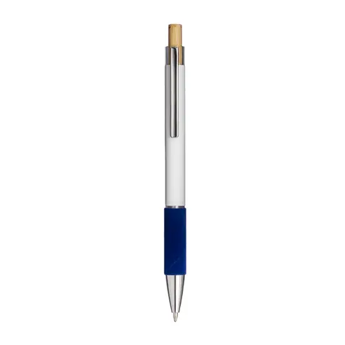 Penna a scatto in alluminio con impugnatura effetto vellutato e refill nero